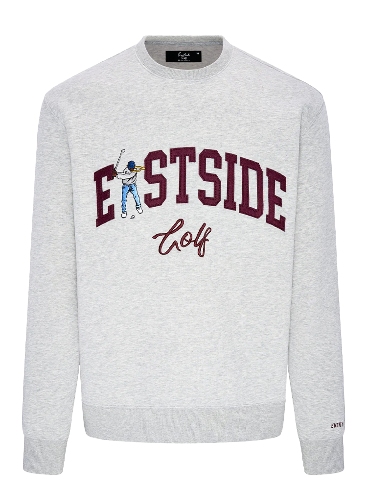 Eastside Golf Luxe Fleece Crew - Heather Grey