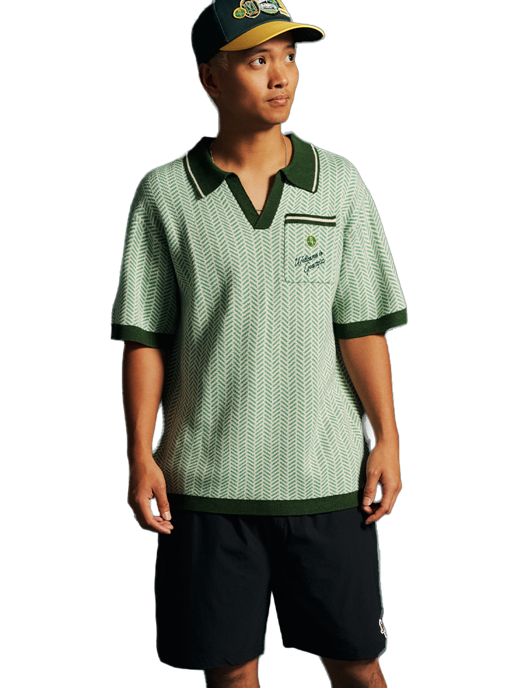 Walker Golf Things Georgia Knit Polo - Heathered Green