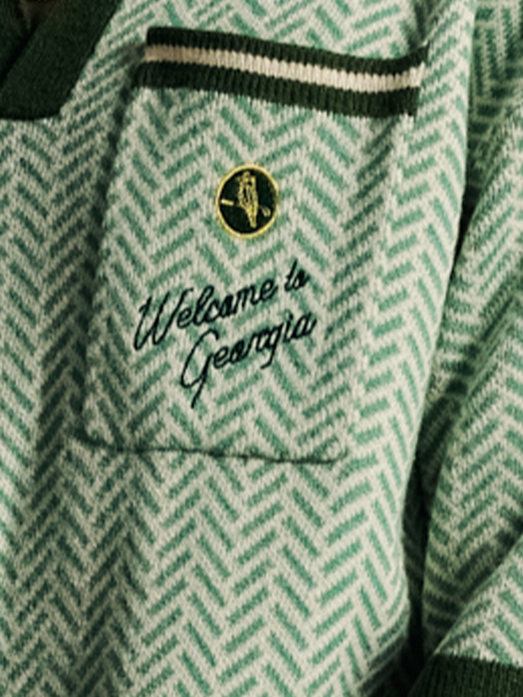 Walker Golf Things Georgia Knit Polo - Heathered Green