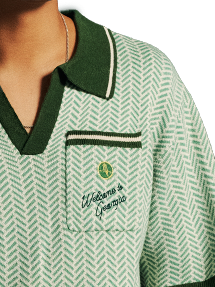 Walker Golf Things Georgia Knit Polo - Heathered Green