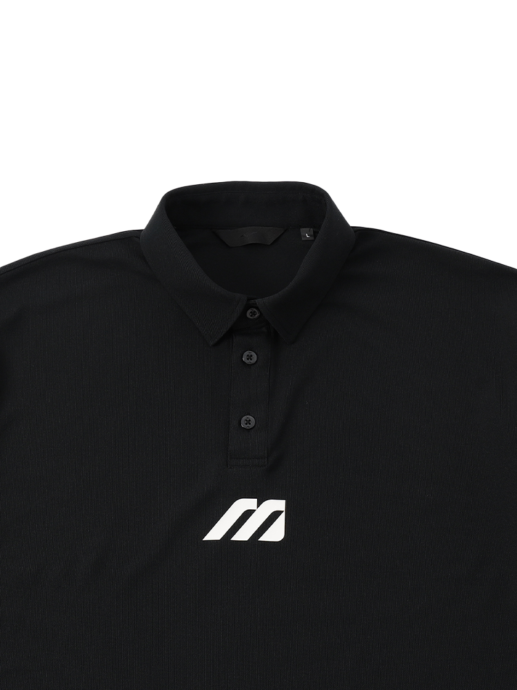 Mizuno Monogram M Short Sleeve Polo Shirt - Black