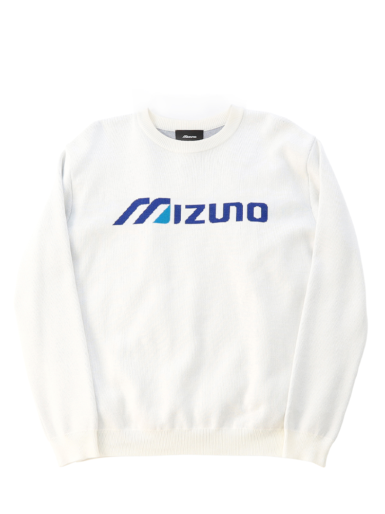 Mizuno Monogram M Crew Neck Sweater - White