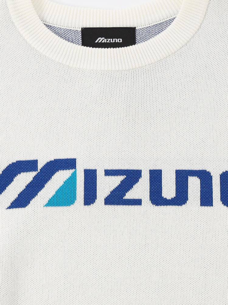 Mizuno Monogram M Crew Neck Sweater - White