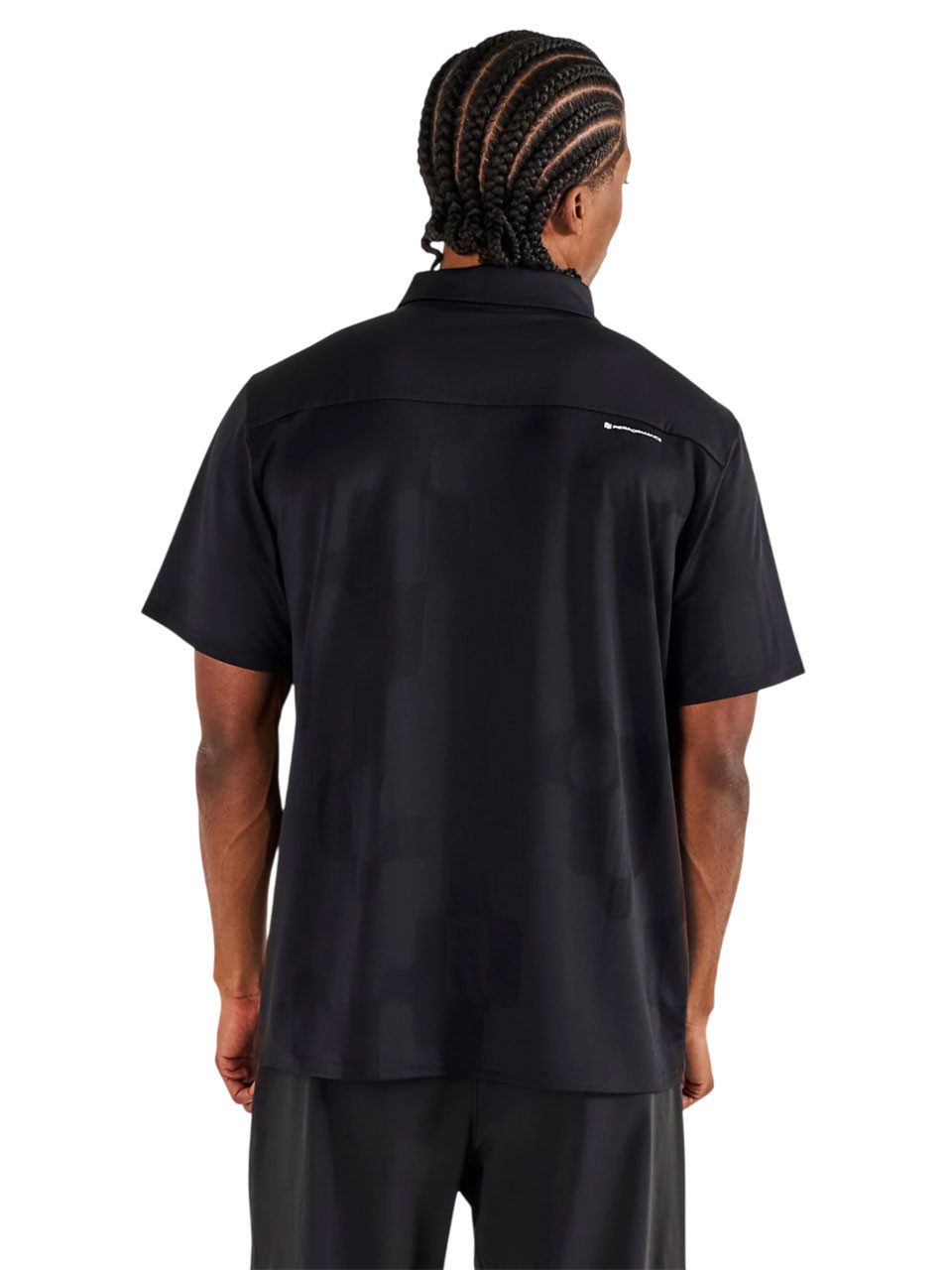 Malbon Performance Mesh Paneled Polo - Black