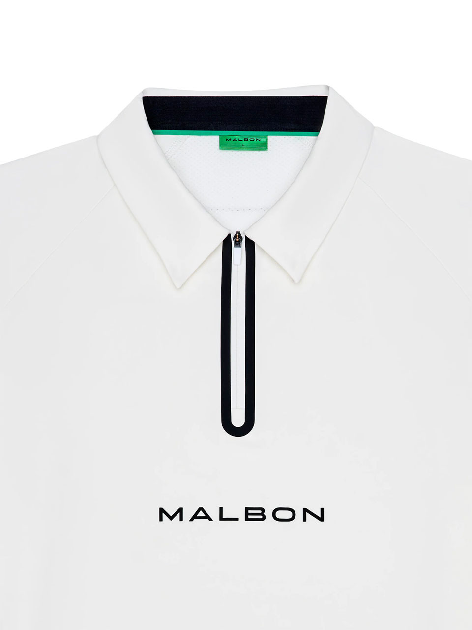 Malbon Performance Zip Raglan Polo - White