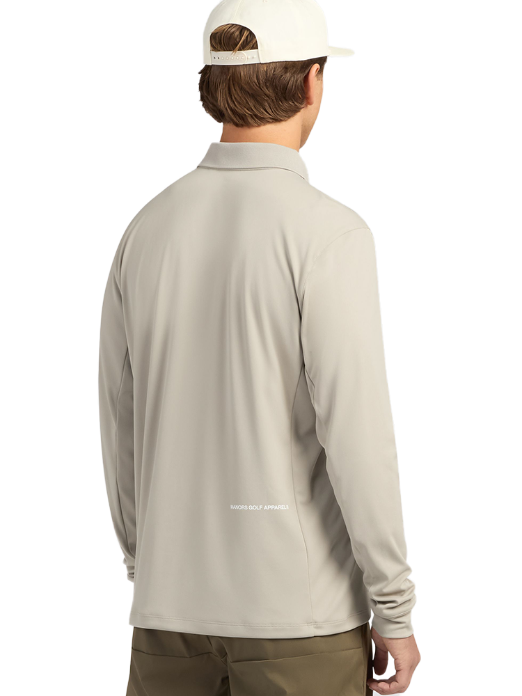 Manors Golf Long Sleeve Course Polo - Dune