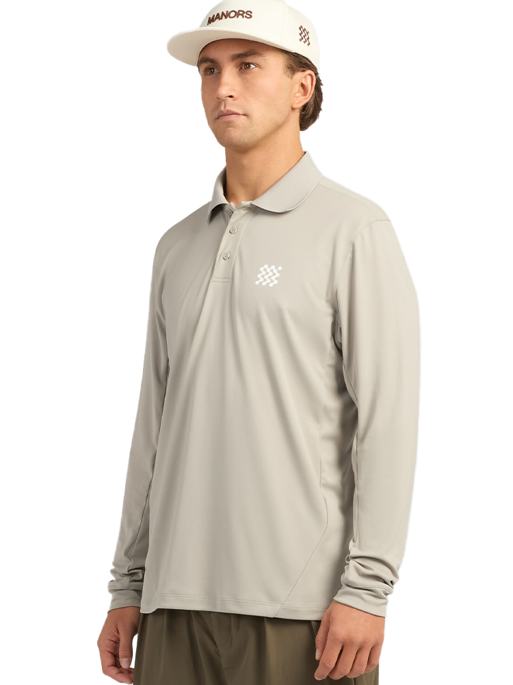 Manors Golf Long Sleeve Course Polo - Dune