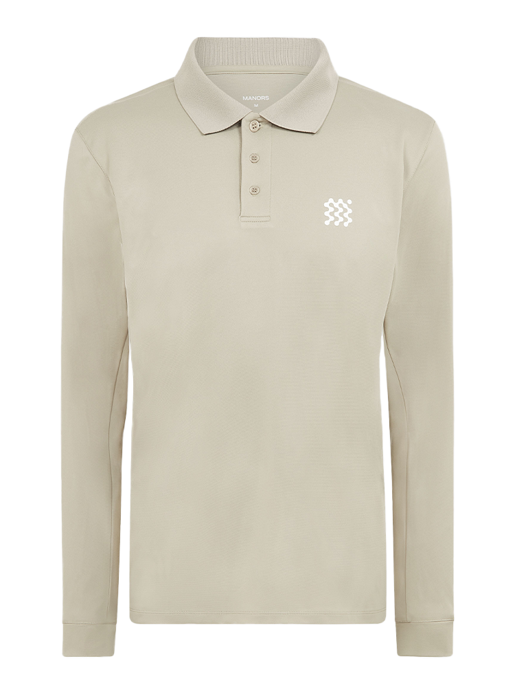 Manors Golf Long Sleeve Course Polo - Dune