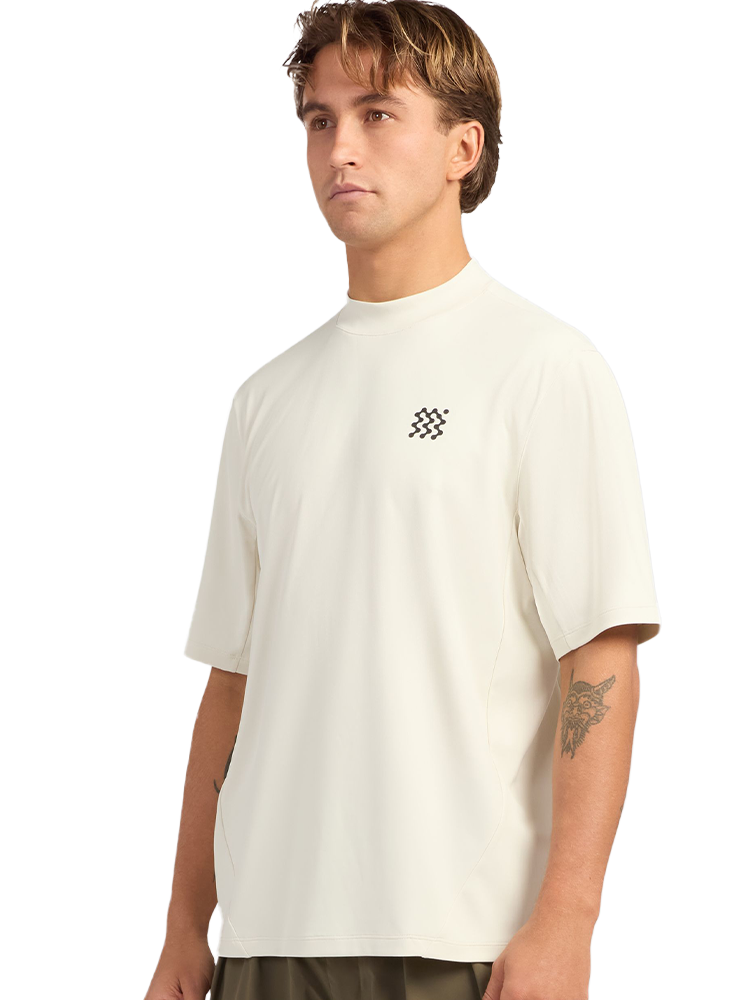 Manors Golf Course Mock Neck Polo - Pebble