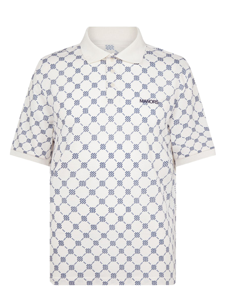 Manors Golf GOAT Pique Monogram Polo - Cream