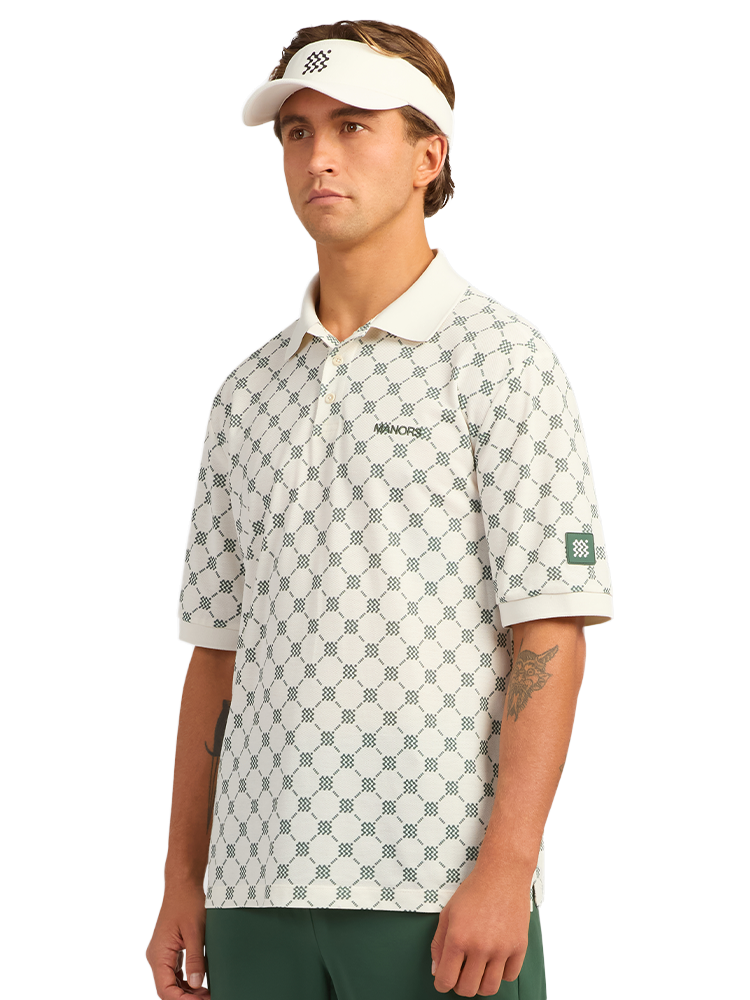 Manors Golf GOAT Pique Monogram Polo - Pebble