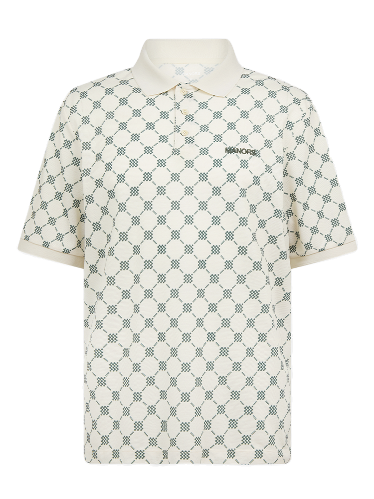 Manors Golf GOAT Pique Monogram Polo - Pebble