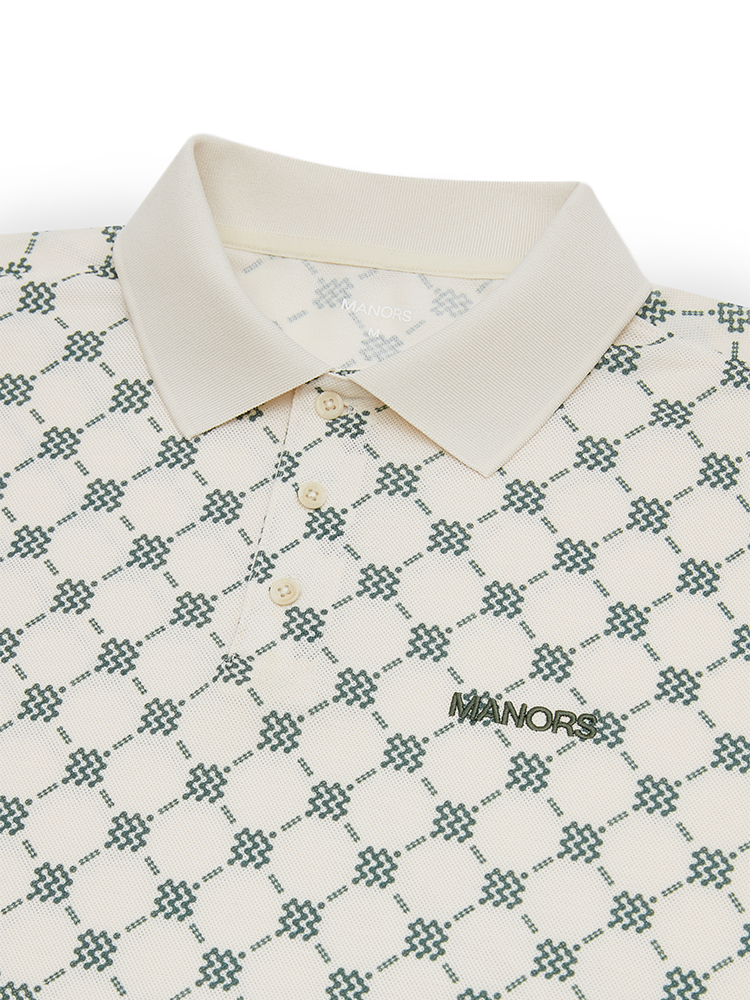 Manors Golf GOAT Pique Monogram Polo - Pebble