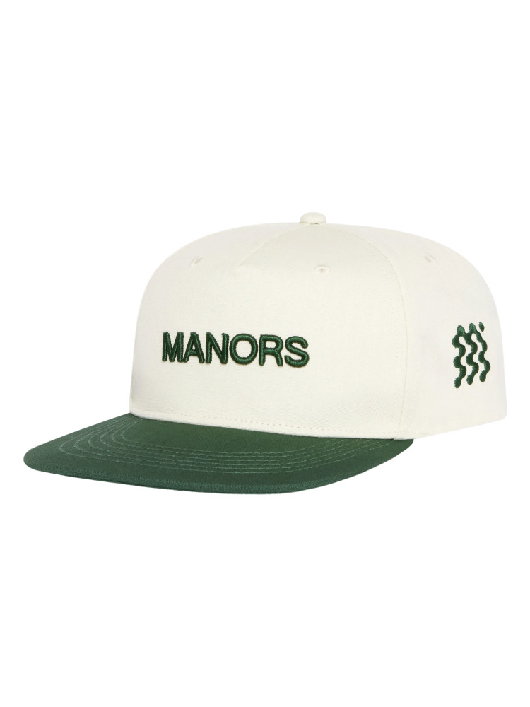 Manors Golf Two Tone Retro Crown Cap - Pebble/Pine Green