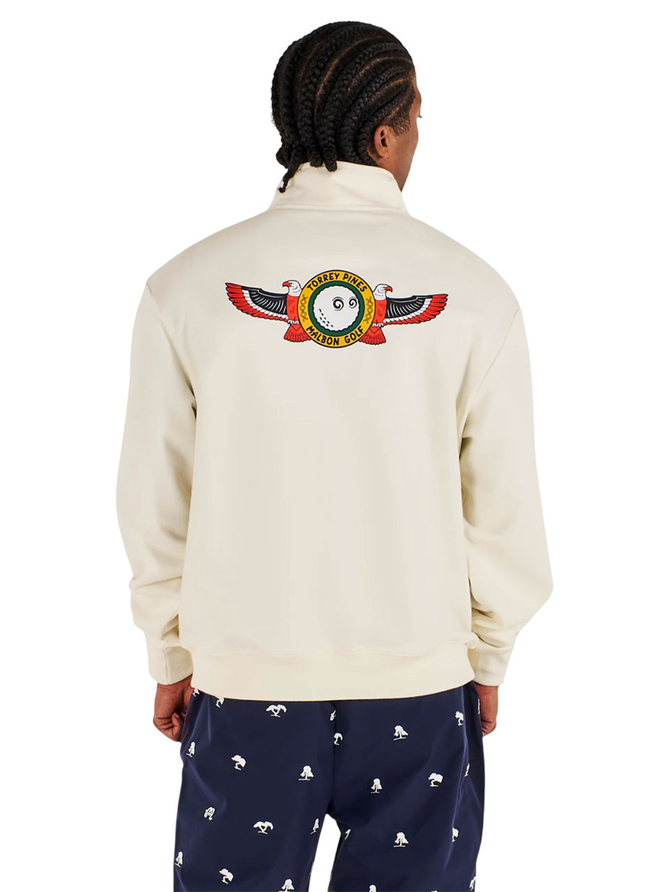 Malbon Torrey Pines Quarter Zip Sweatshirt - Egret