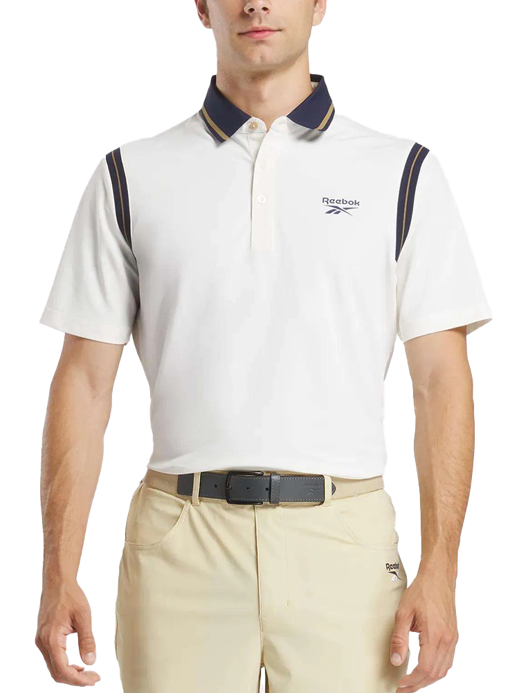 Reebok Varsity Polo Shirt - Chalk/Gold/Vector Navy