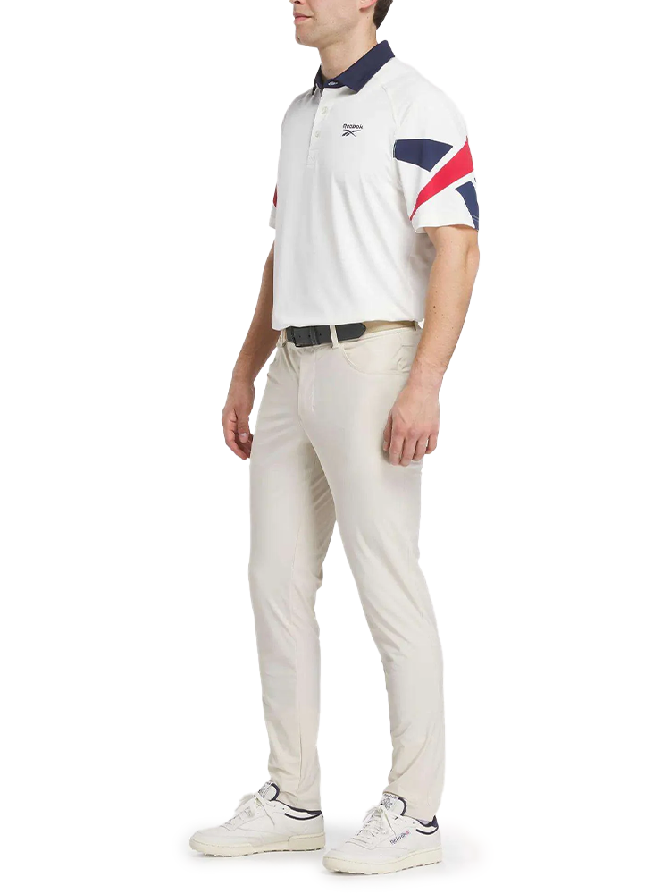 Reebok Vector Sleeve Polo Shirt - Chalk/Red/Vector Navy