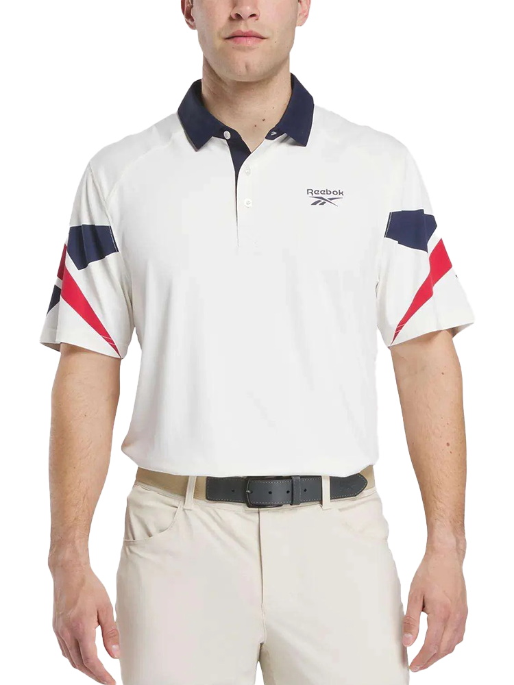 Reebok Vector Sleeve Polo Shirt - Chalk/Red/Vector Navy