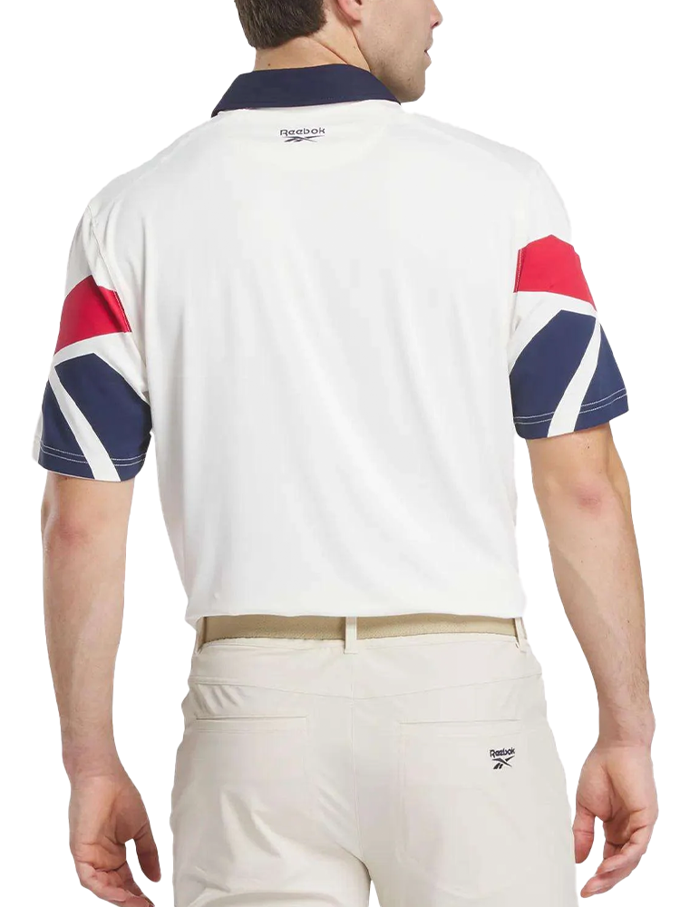 Reebok Vector Sleeve Polo Shirt - Chalk/Red/Vector Navy