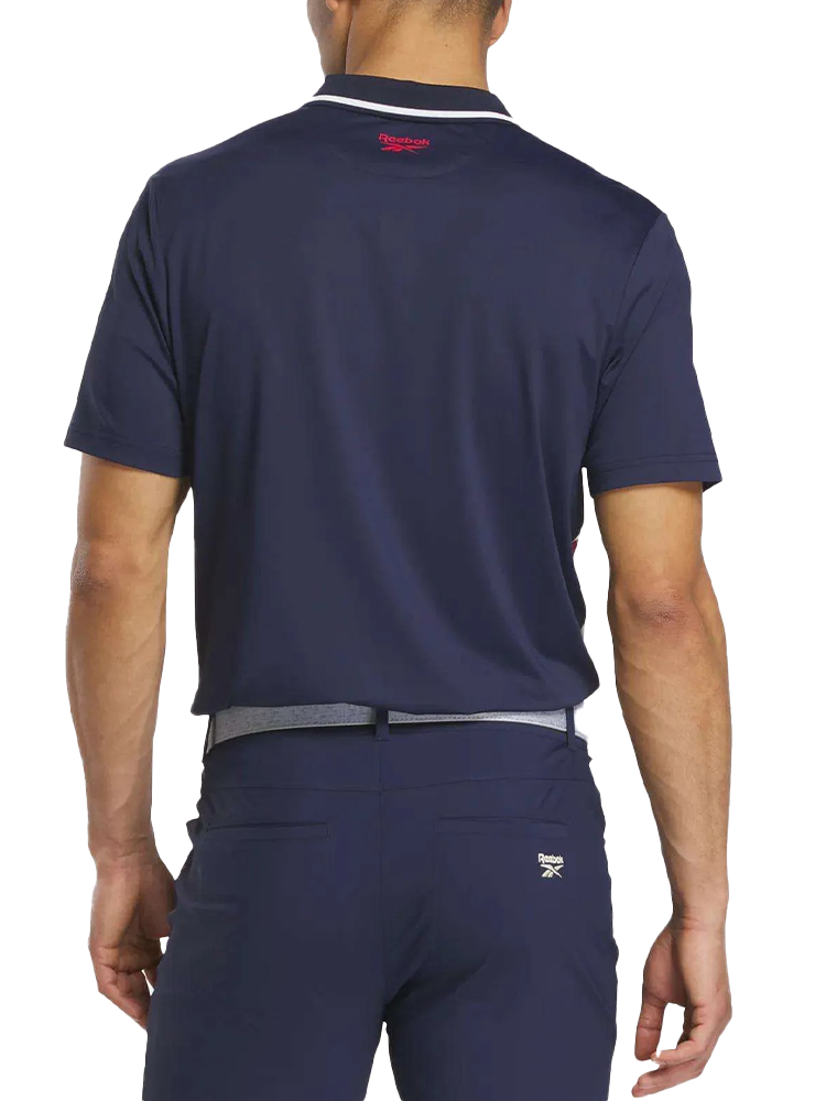 Reebok Vector Argyle Print Polo Shirt - Vector Navy/Midnight Blue