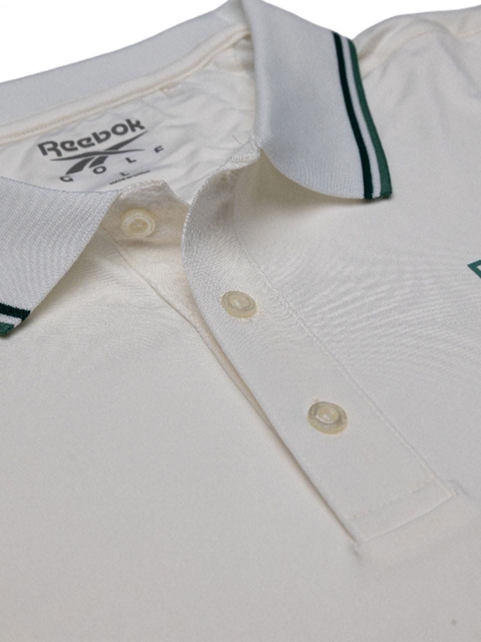 Reebok Solid Performance Polo Shirt - Chalk/Deep Sea/Metal Green
