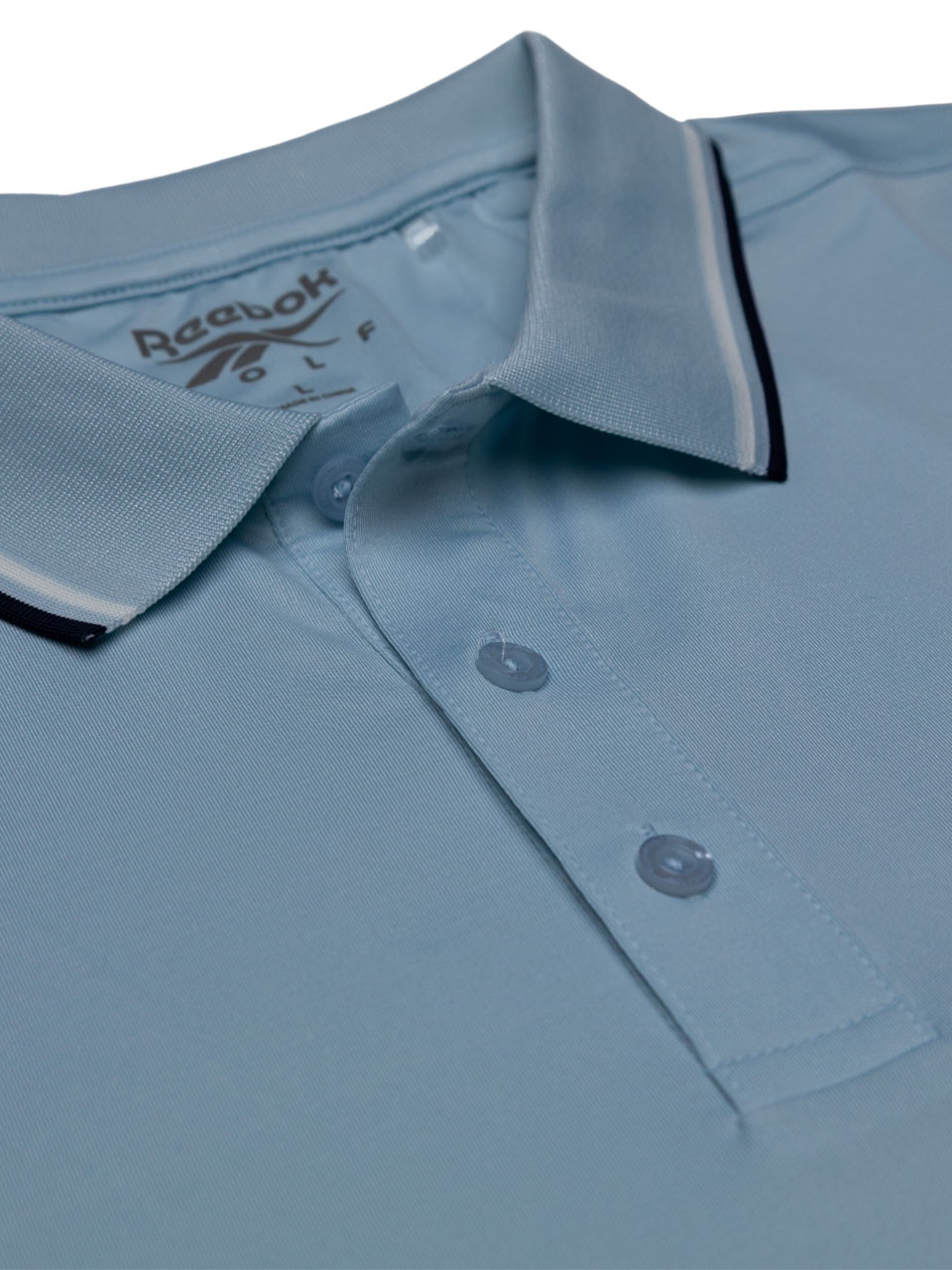 Reebok Solid Performance Polo Shirt - Soft Blue/White/Vector Navy