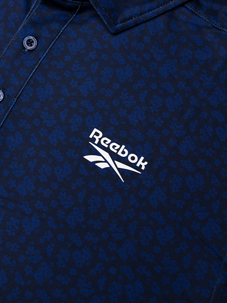Reebok Floral Print Polo Shirt - Vector Navy