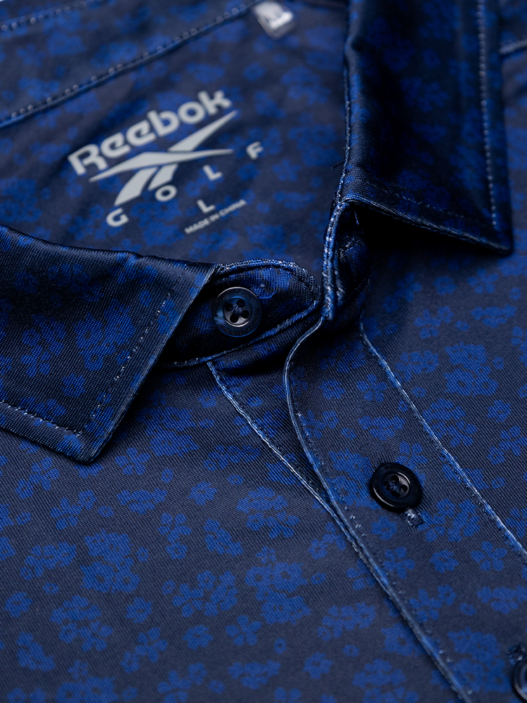 Reebok Floral Print Polo Shirt - Vector Navy