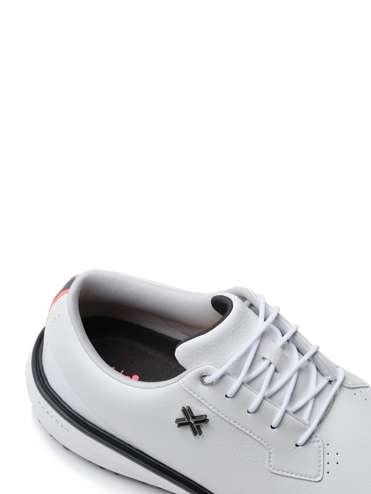 Payntr Golf Reserve Classic SL Golf Shoes (Wide Fit) - White/Black/Blaze