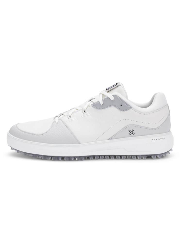 Payntr Golf Sport Classic LE Golf Shoes (Wide Fit) - White/Grey/Silver