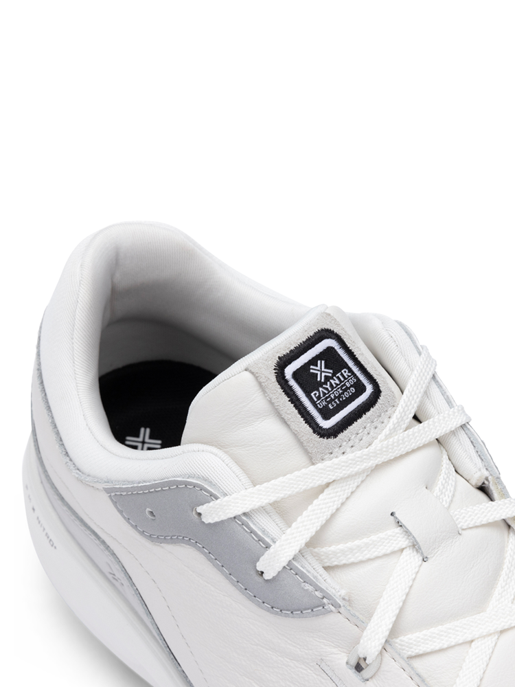 Payntr Golf Sport Classic LE Golf Shoes (Wide Fit) - White/Grey/Silver
