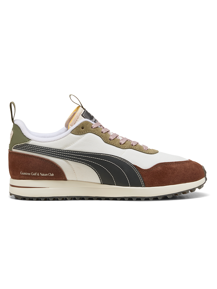 Puma x GGNC Helsinki G Golf Shoes - Warm White/Flat Dark Grey/Dark Sage