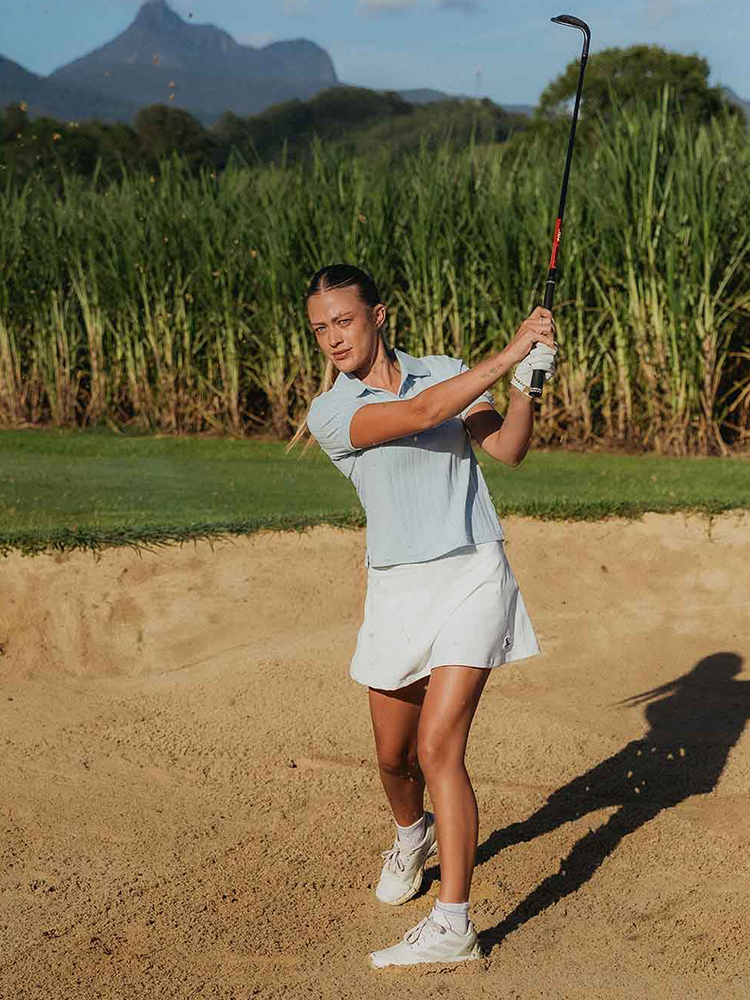 Walker Golf Things Womens Kooka Terry Polo - Powder Blue