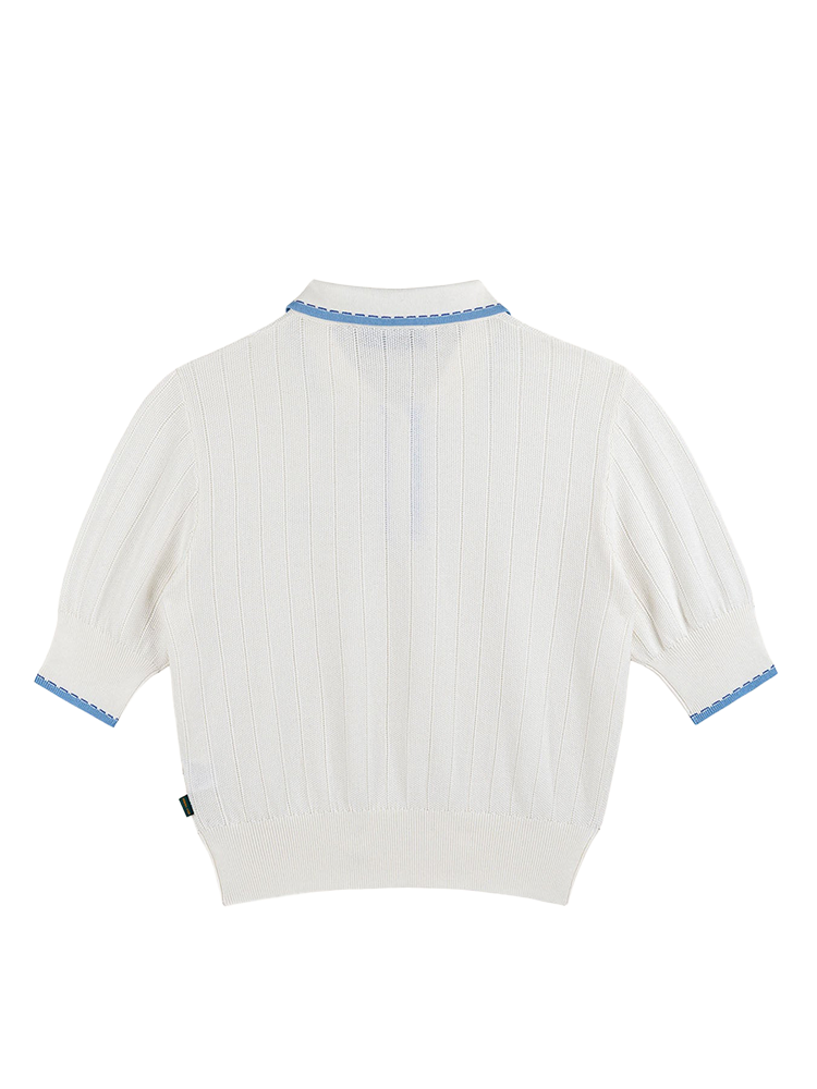 Walker Golf Things Womens SS Knit Polo - Ivory