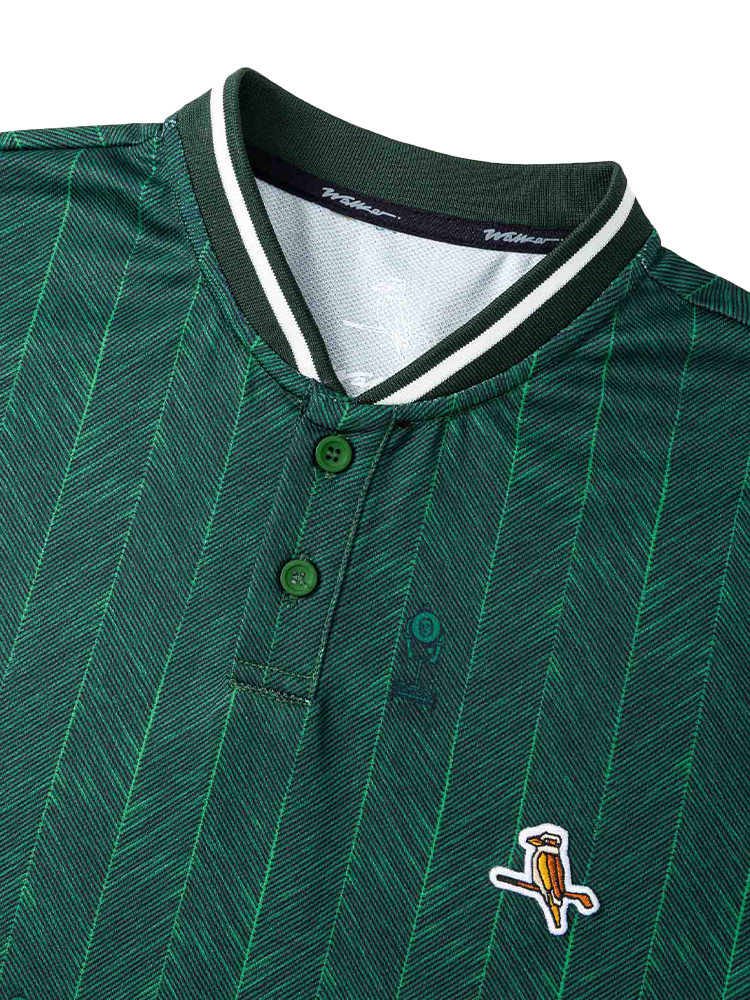 Walker Golf Things Lawn Stripe Blade Polo - Forest