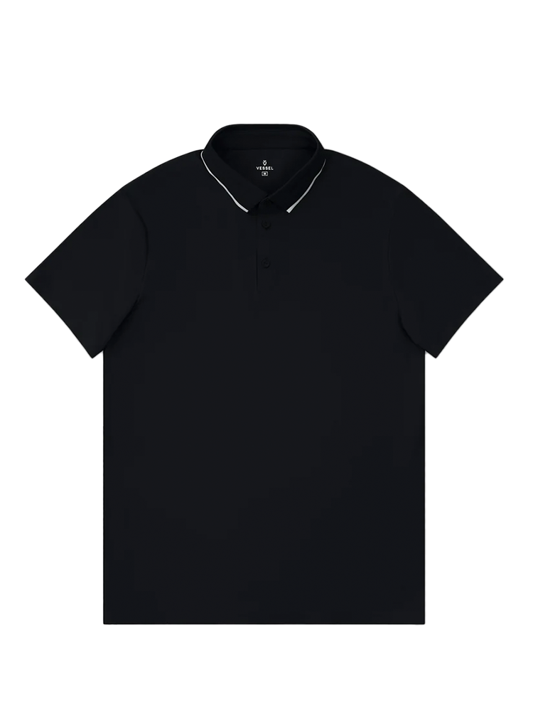 Vessel Performance Piqué Polo - Black