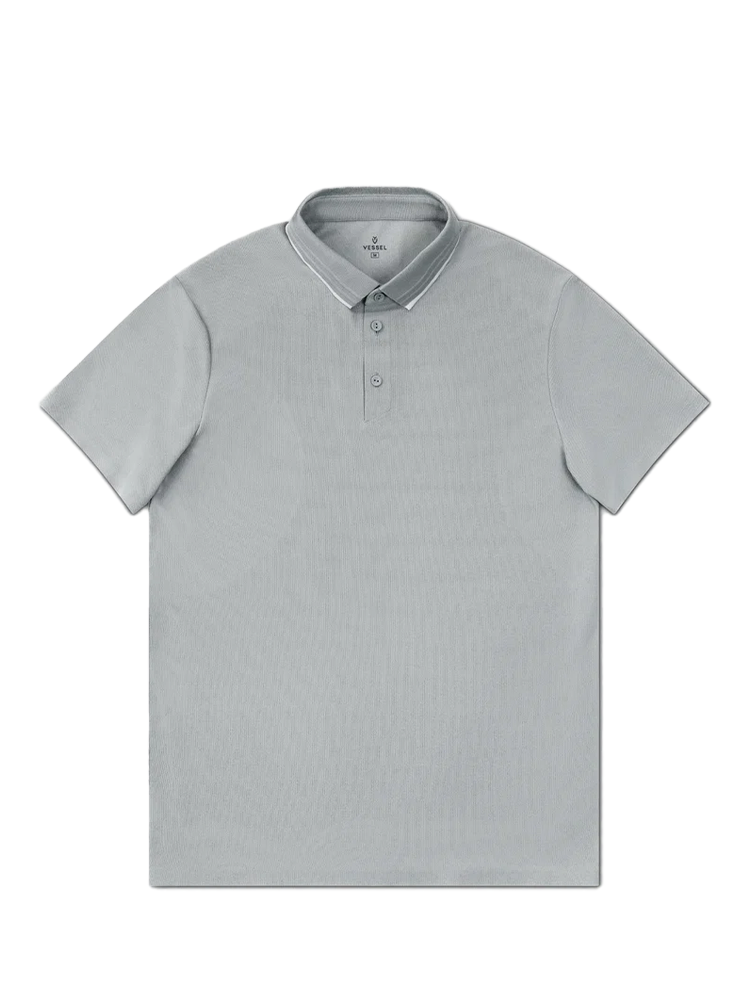 Vessel Performance Piqué Polo - Stone Grey