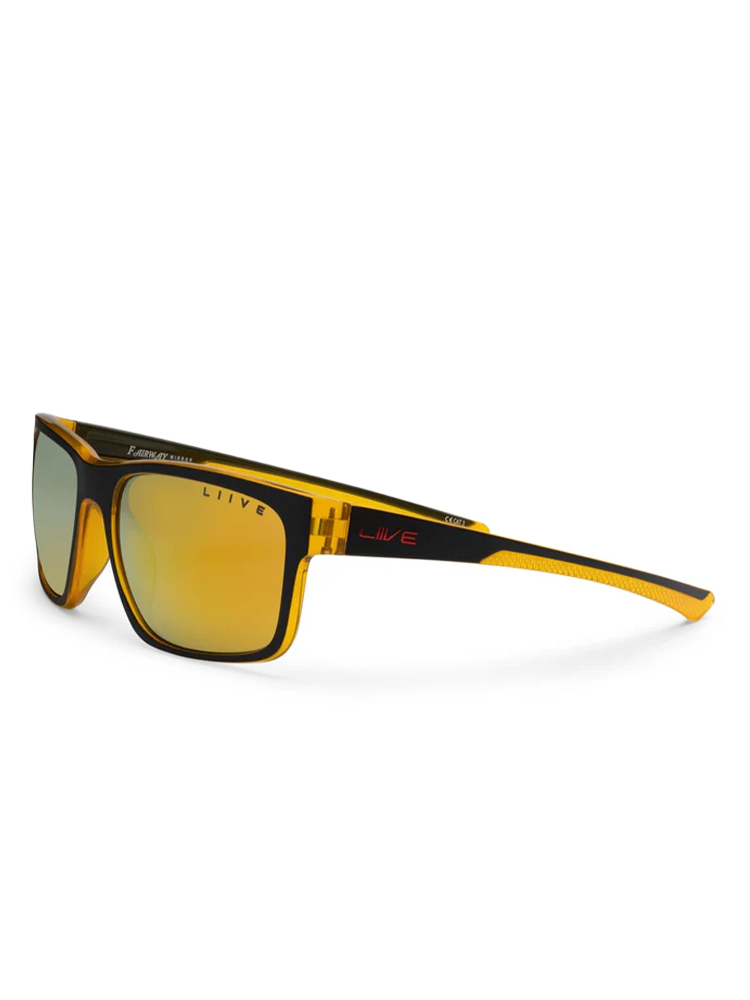 Liive Vision Fairway Sunglasses - Xtal Orange-Matt Black w/ Orange Mirror