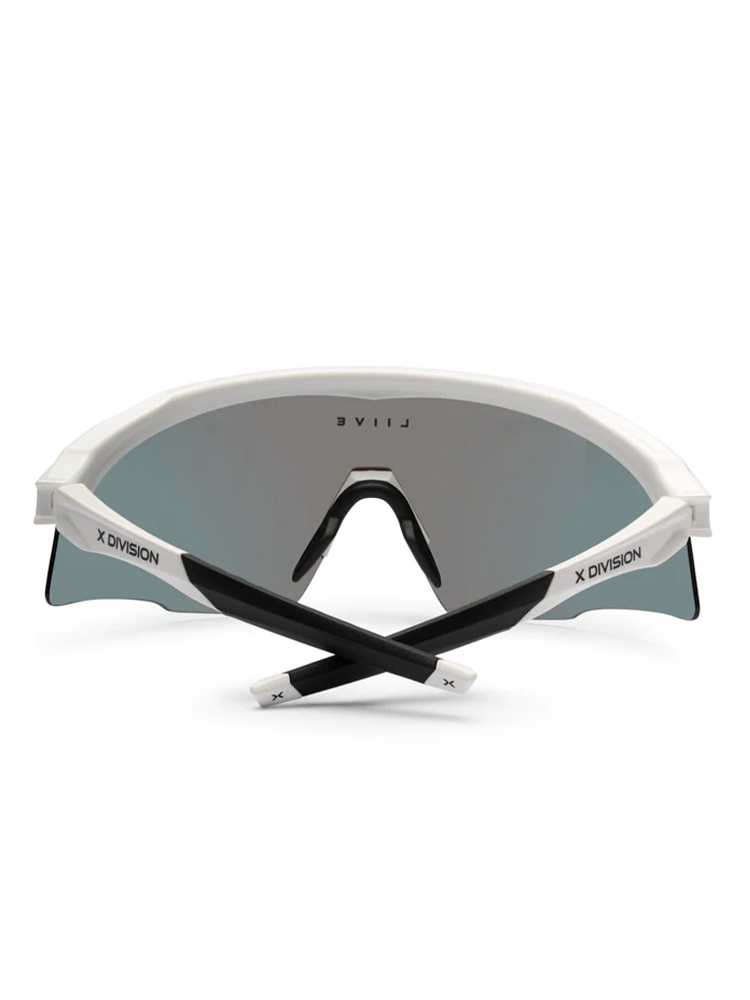 Liive Vision Glide Sunglasses - White w/ Red Mirror