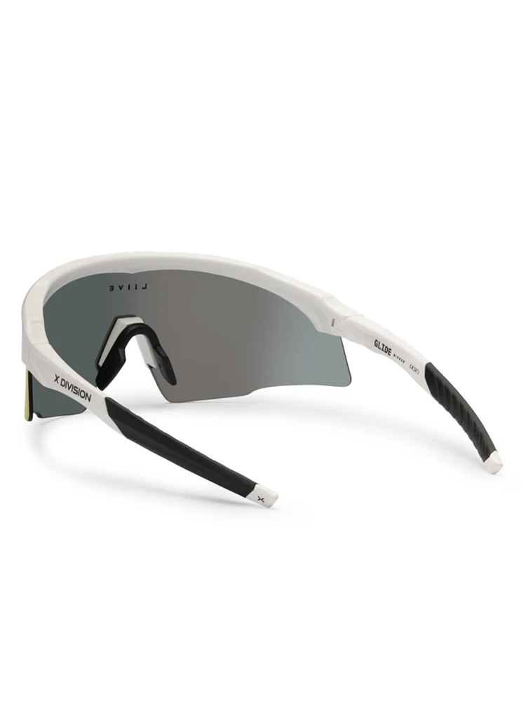 Liive Vision Glide Sunglasses - White w/ Red Mirror