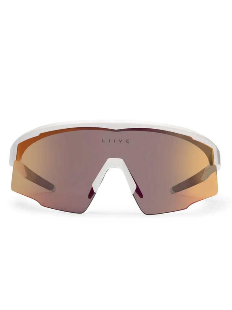 Liive Vision Glide Sunglasses - White w/ Red Mirror