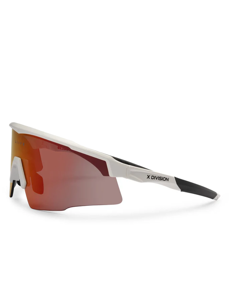 Liive Vision Glide Sunglasses - White w/ Red Mirror