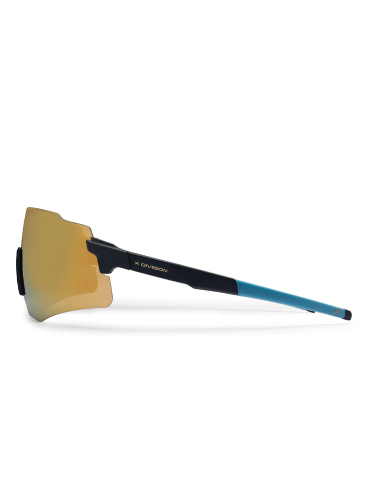 Liive Vision Flow Sunglasses - Matt Navy w/ Gold Mirror