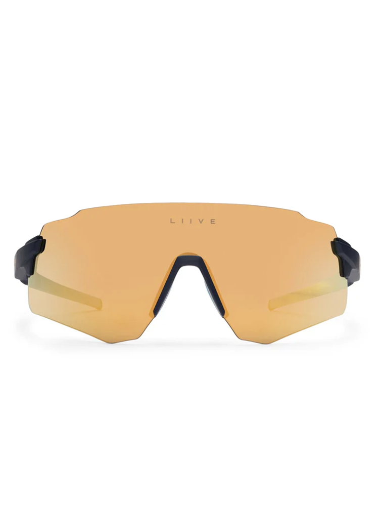 Liive Vision Flow Sunglasses - Matt Navy w/ Gold Mirror