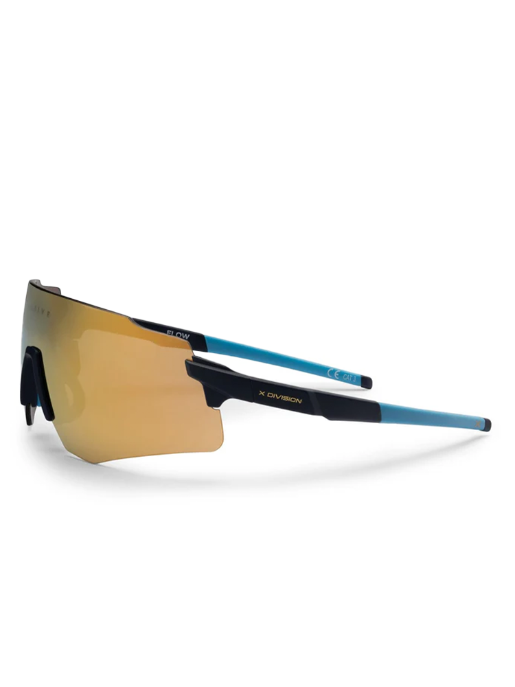 Liive Vision Flow Sunglasses - Matt Navy w/ Gold Mirror