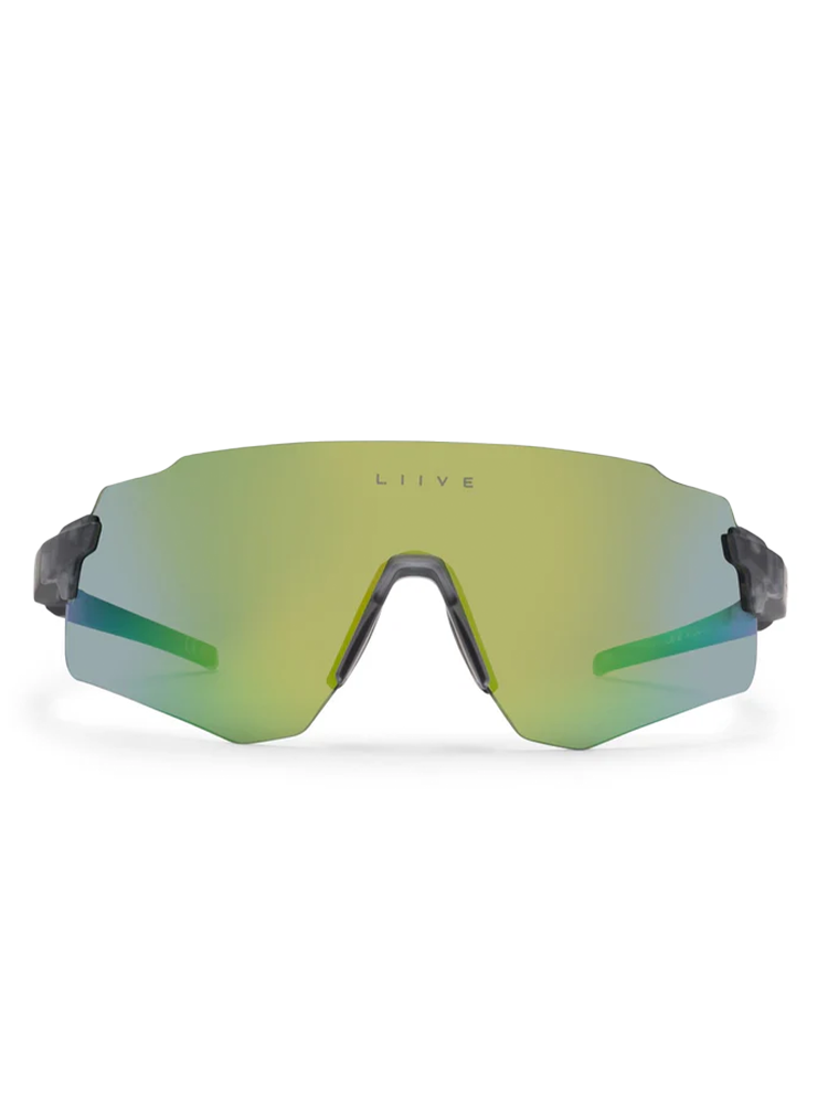 Liive Vision Flow Sunglasses - Matt Xtal Smoke w/ Green Mirror