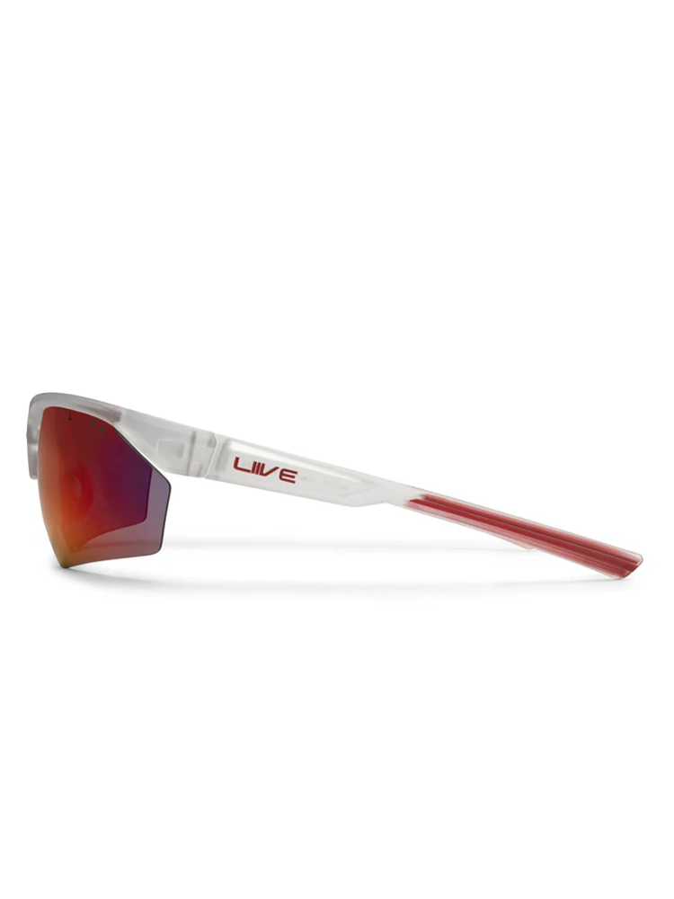 Liive Vision React Sunglasses - Matt Xtal w/ Red Mirror