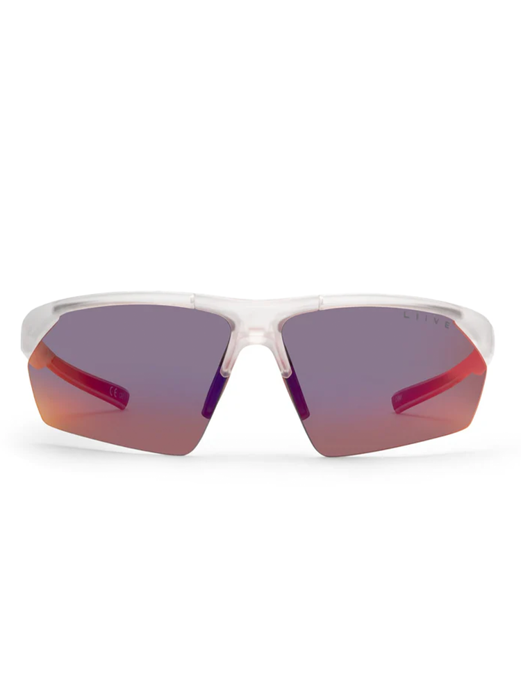 Liive Vision React Sunglasses - Matt Xtal w/ Red Mirror