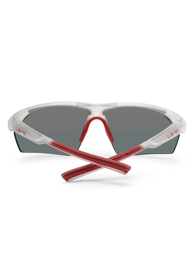 Liive Vision React Sunglasses - Matt Xtal w/ Red Mirror