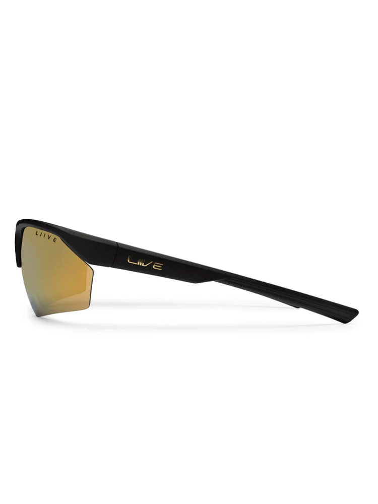 Liive Vision React Sunglasses - Matt Black w/ Gold Mirror